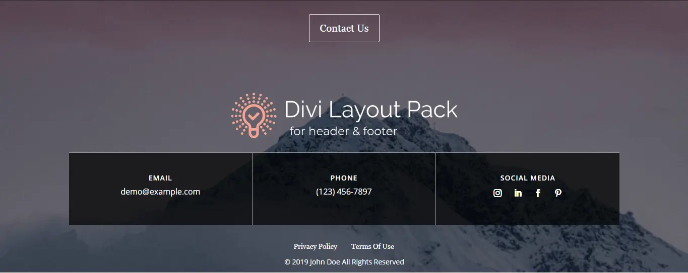 Divi footer layout 05