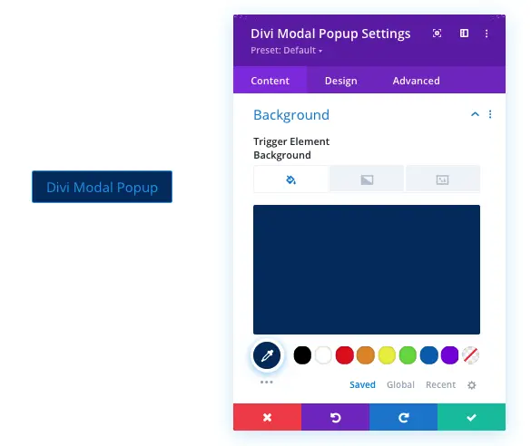 Divi modal trigger element background