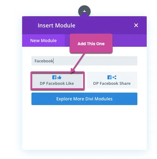 Divi Plus Facebook like module