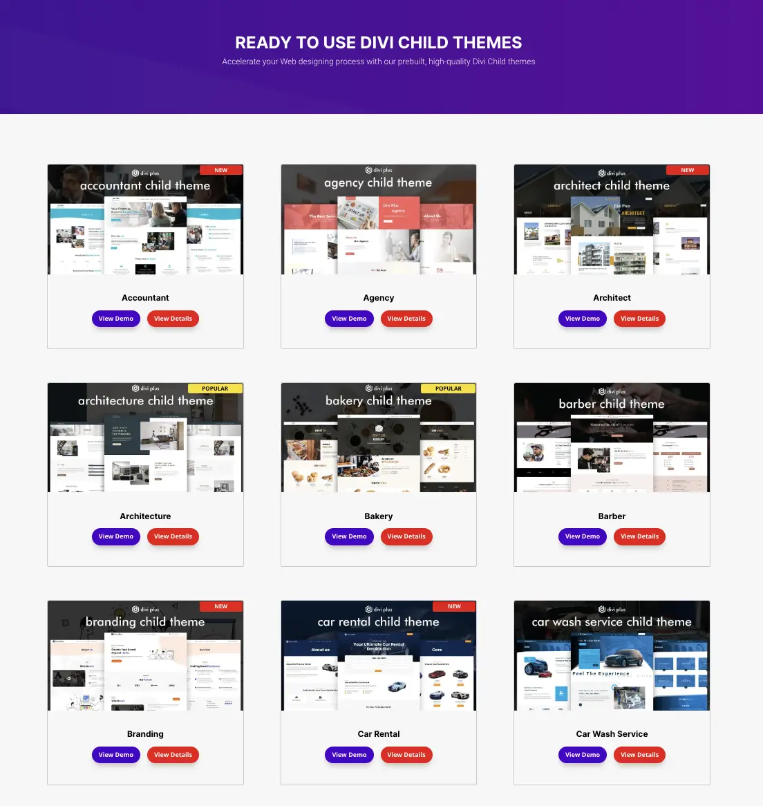 Divi Plus Pre-built Websites