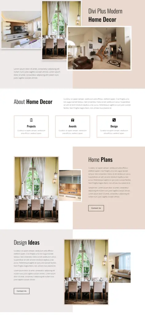 Divi Plus Template of Home Decor