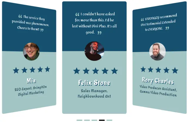Divi testimonial slider after text customizations