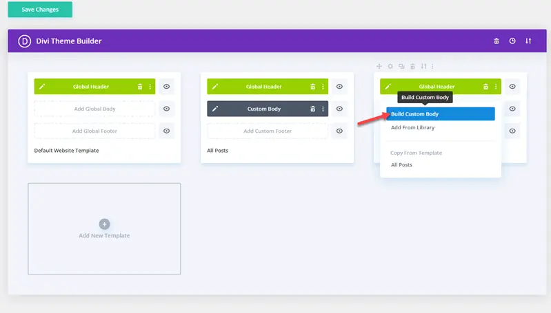Divi Theme builder custom body