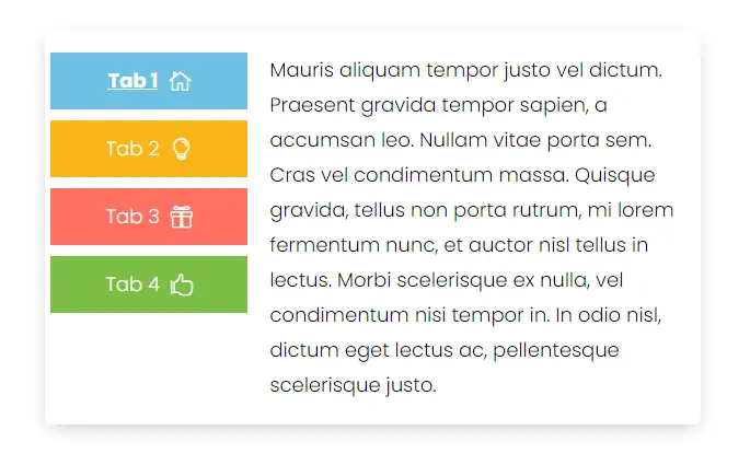 Divi vertical tabs with item having different design