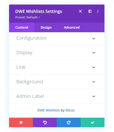 Divi wishlist page module