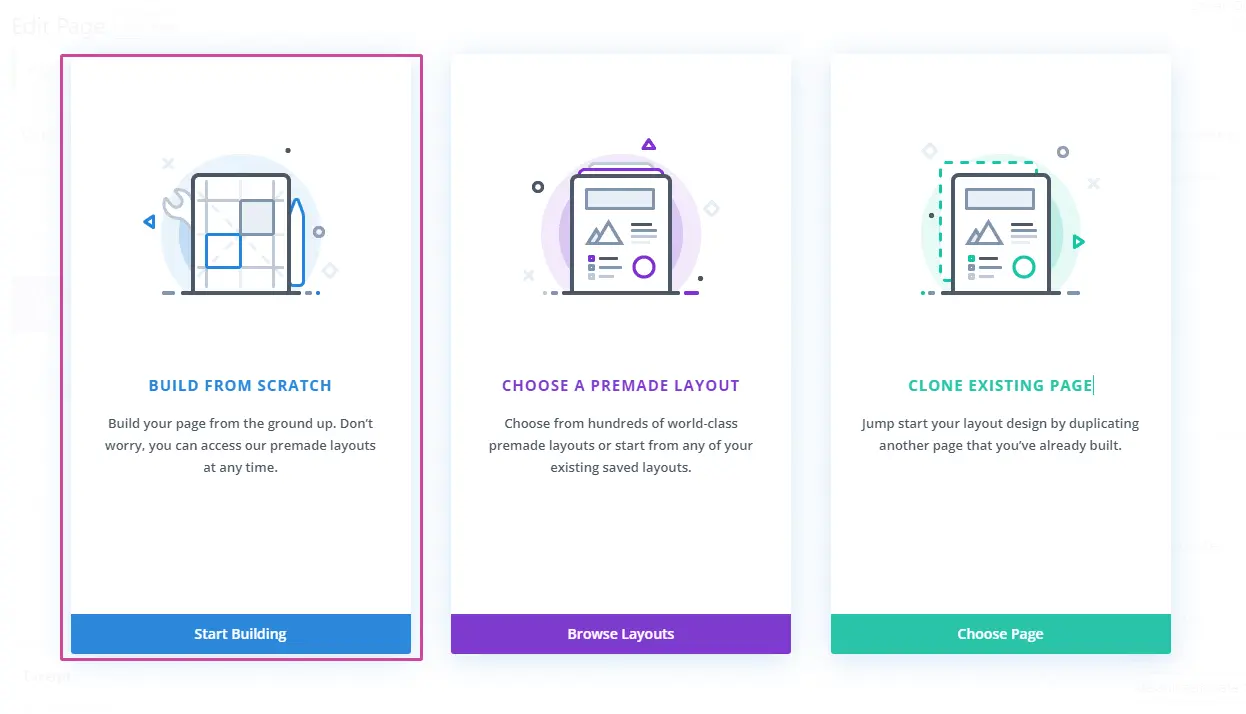 Build from scratch in Divi Theme Builder