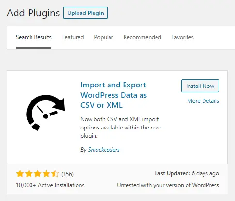 Import and Export WordPress Data as CSV or XML