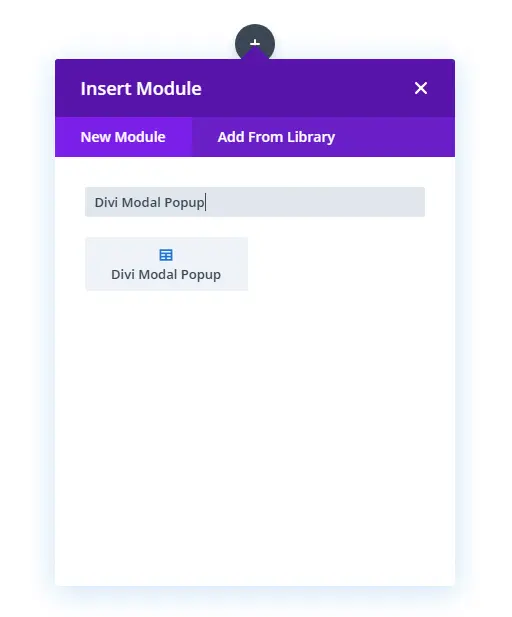 Inserting Divi modal popup module on a page