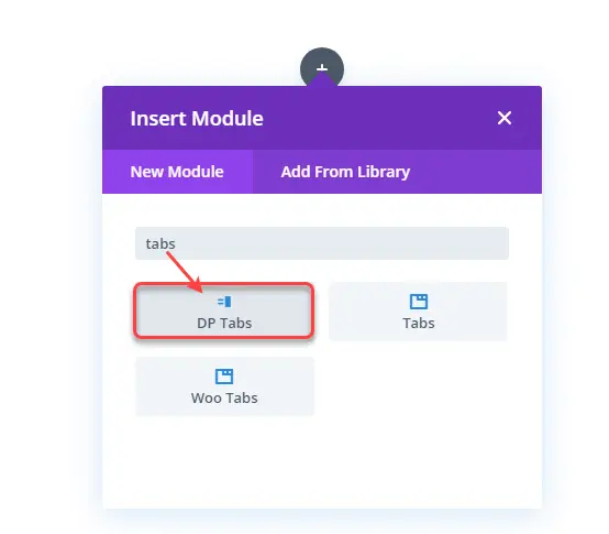 Inserting Divi vertical tabs module