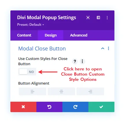 Modal popup close button custom style options