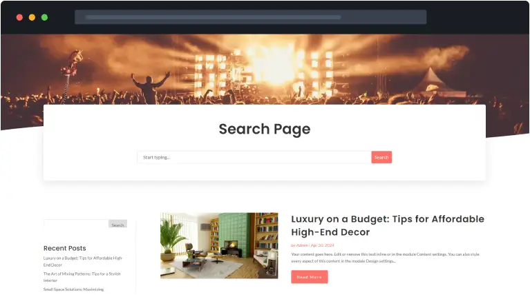 Free Divi Search Page Layout 02