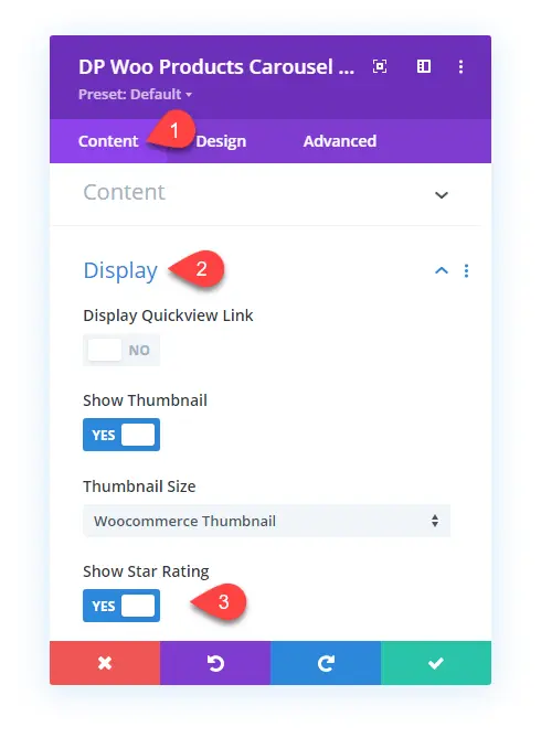 Star rating options for Divi WooCommerce modules of Divi Plus