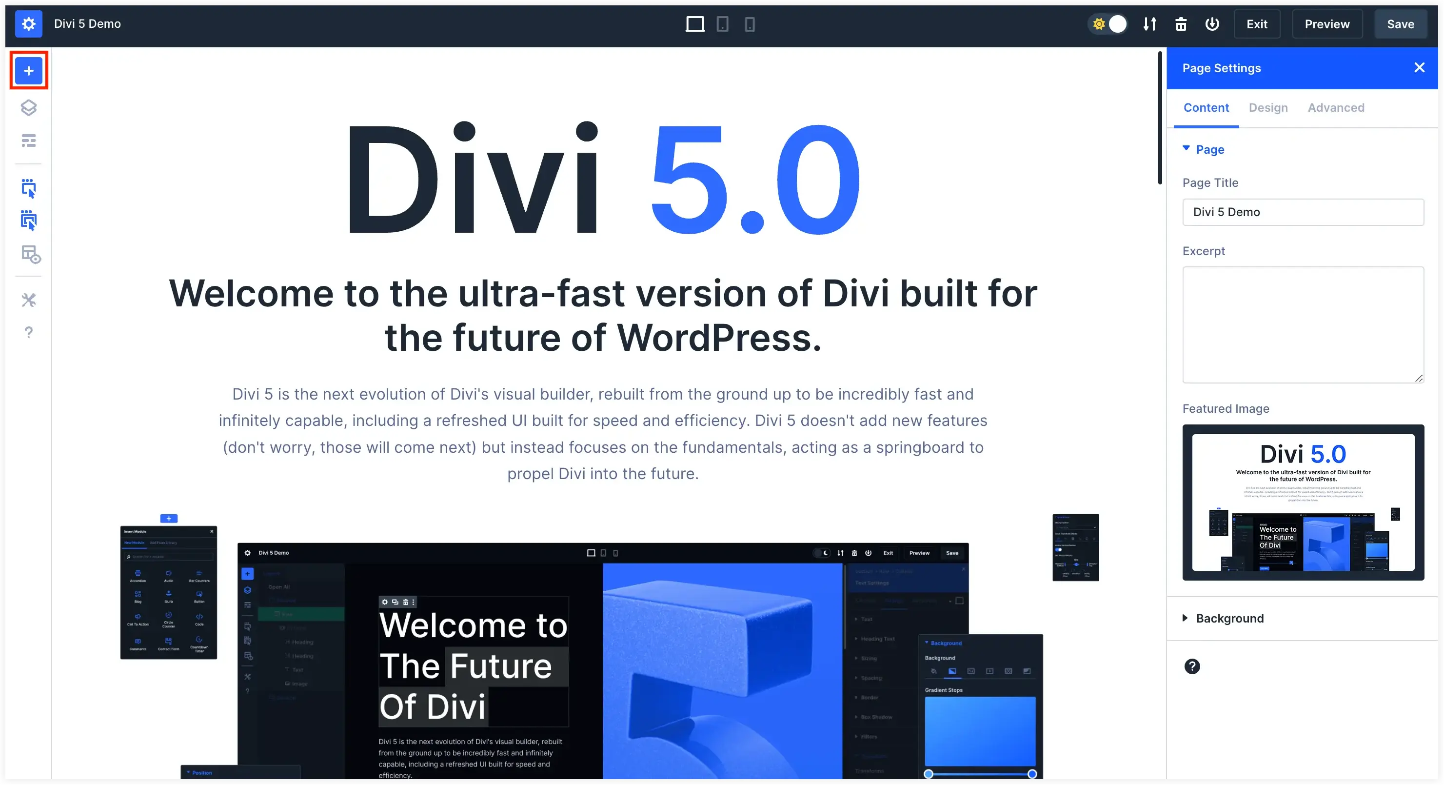 Divi 5 Alpha demo