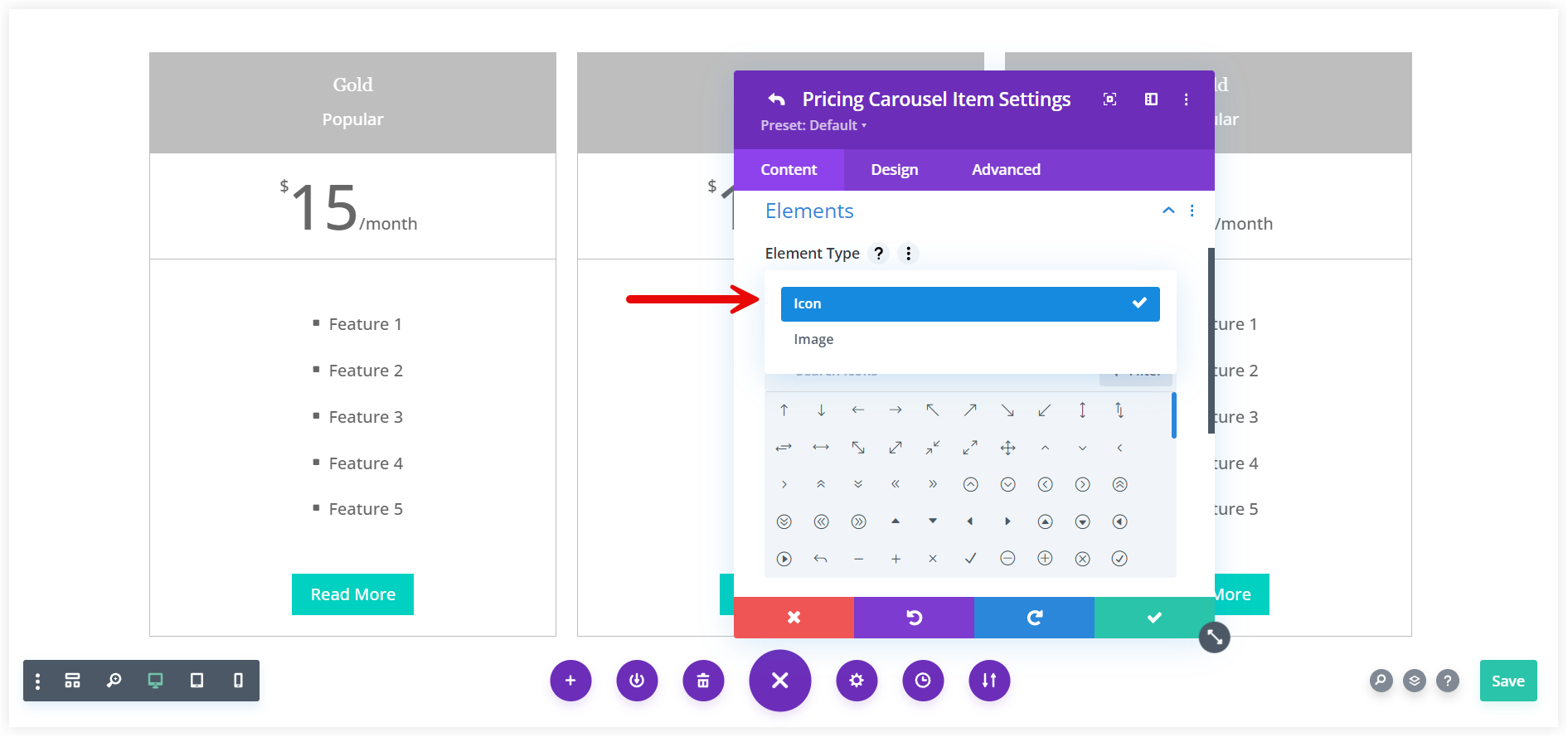 Divi pricing table design