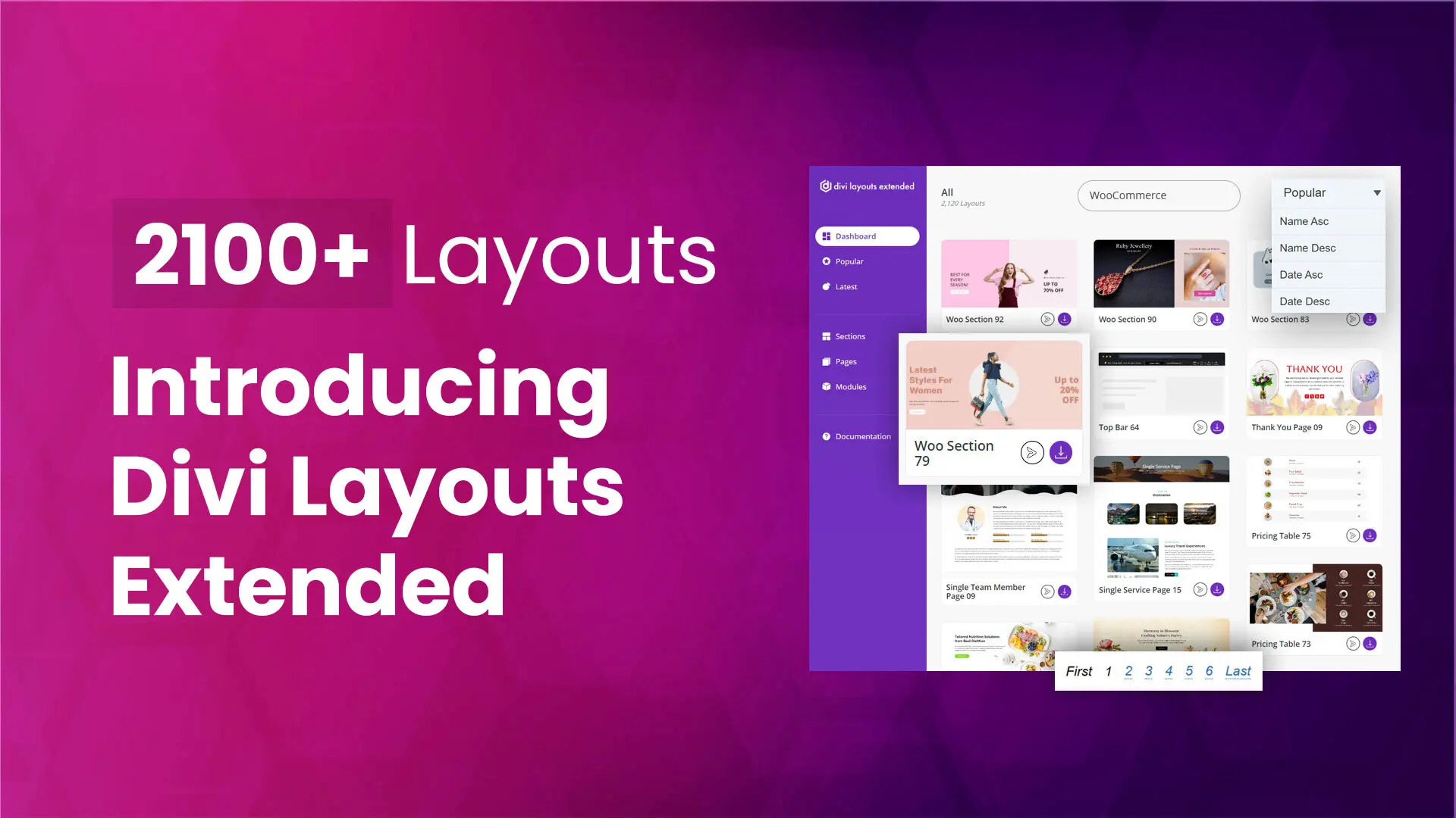 2100+ layouts of Divi Layouts Extended