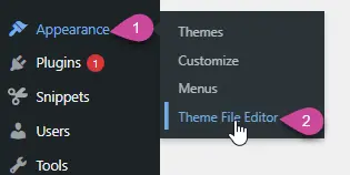 Accessing theme file editor in WordPress