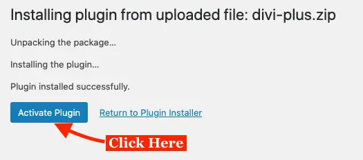 Activate Divi Plus plugin