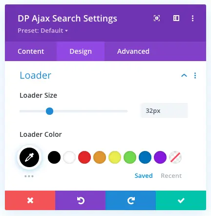 Ajax search field loader options