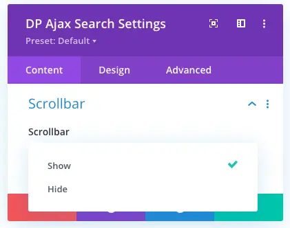 Ajax search results scrollbar