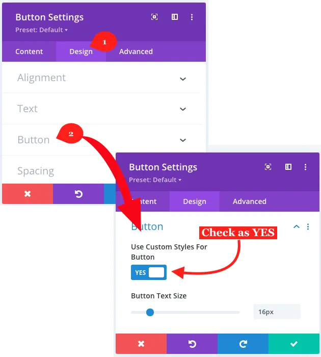Applying sticky option in Divi button