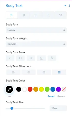 Author bio text settings