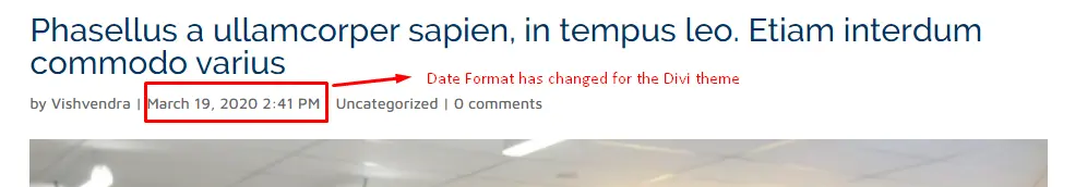 Changed date format for Divi