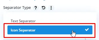 Choosing icon separator as separator type