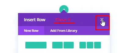 Close insert row