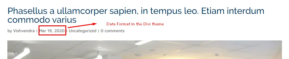 Default Divi date format