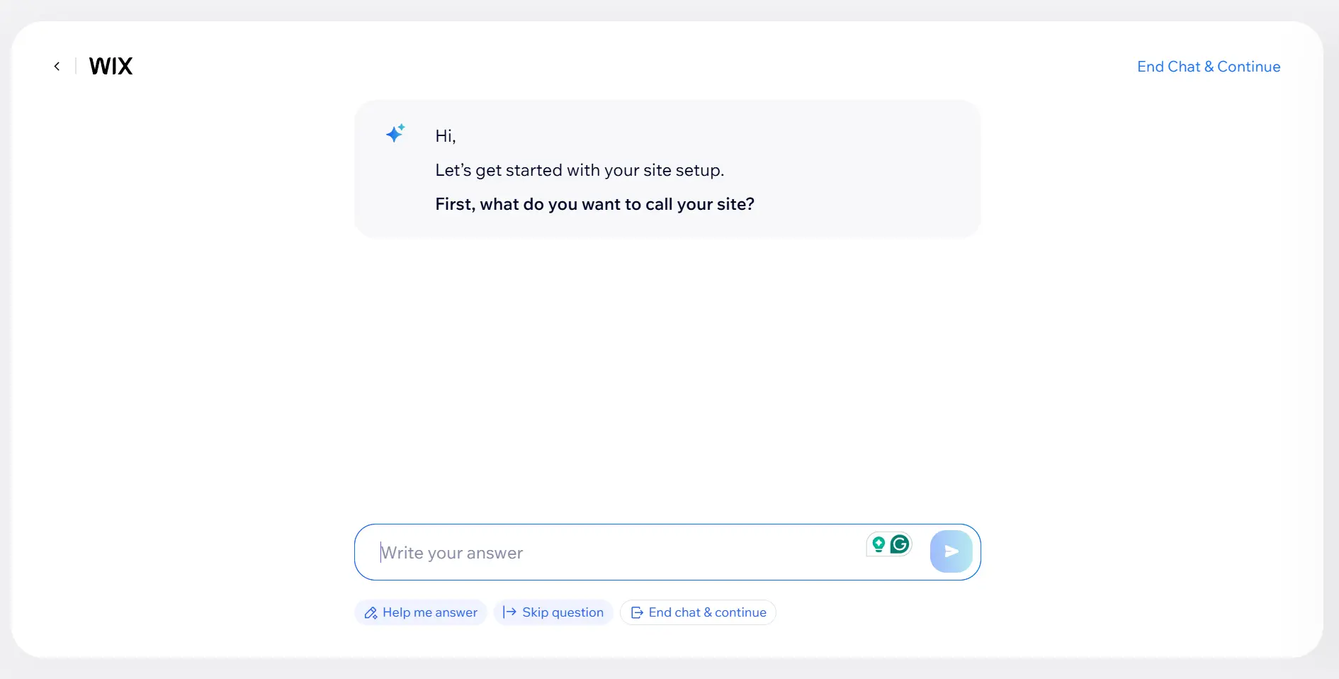 Create website with Wix AI chat
