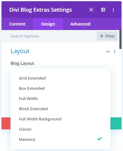 Divi Blog Extras masonry layout