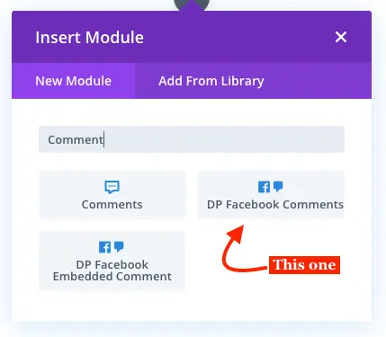 Divi Facebook comments module