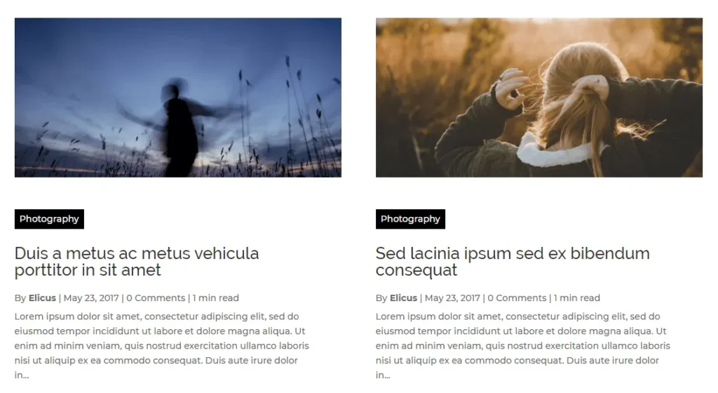 Divi grid extended custom blog layout 6