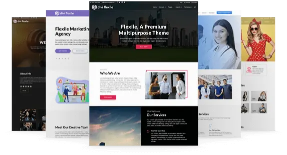 Divi homepage for multiple industries