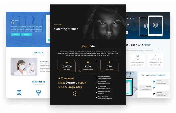 Divi homepage layouts