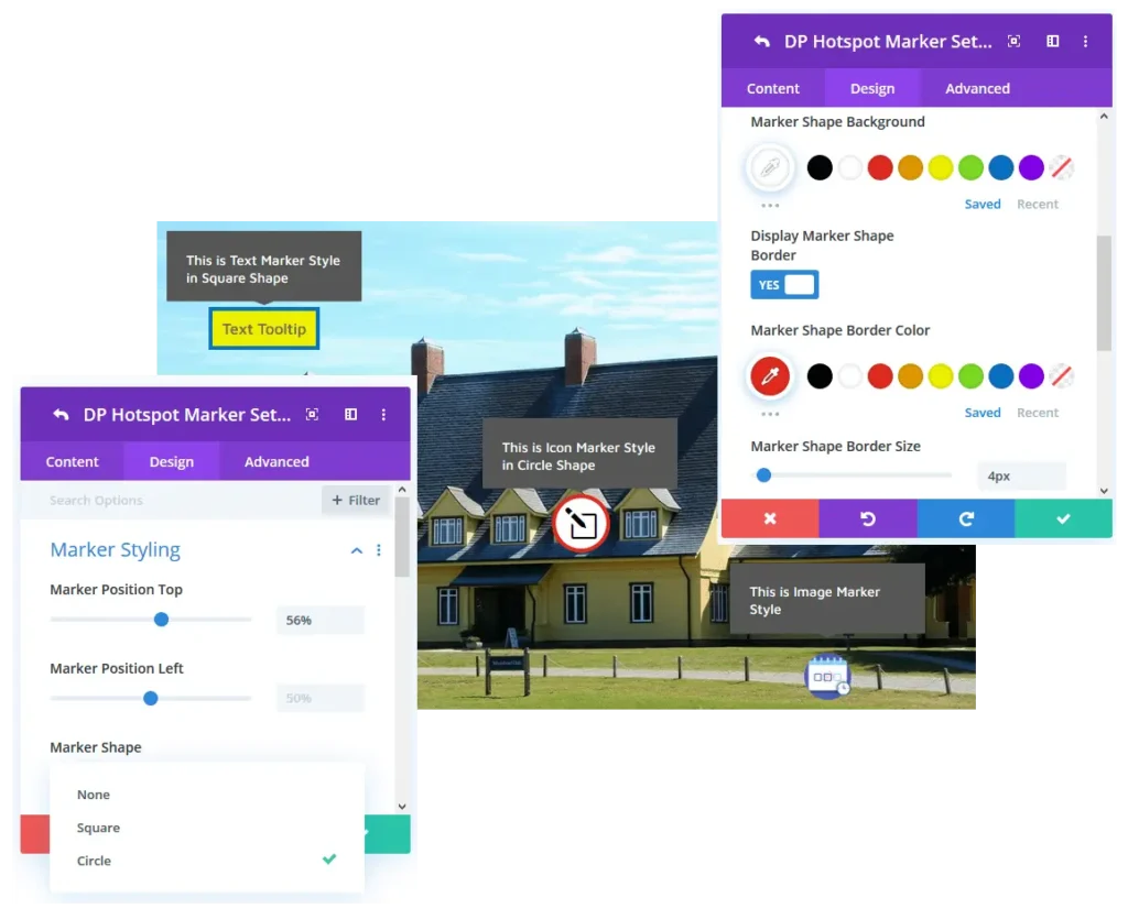 Divi image hotspot marker styling