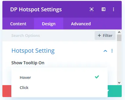 Divi image hotspot tooltip settings