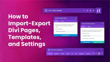 Divi Import Export Portability