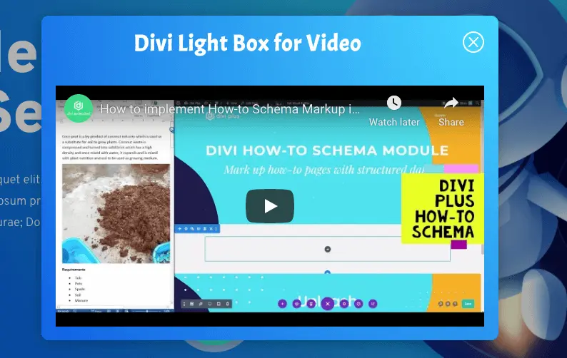 Divi lightbox for video
