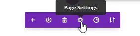 Divi page settings