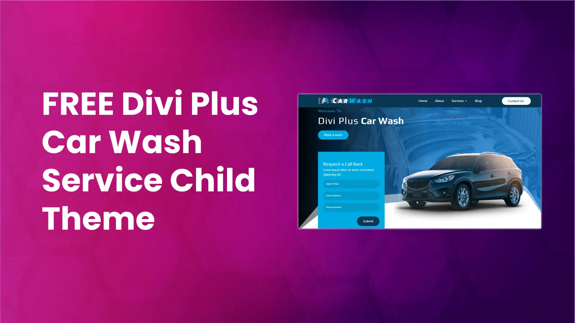 Divi car wash service child theme