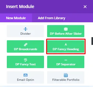 Divi Plus fancy heading module