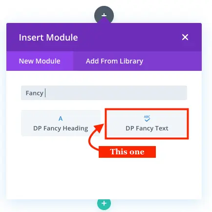 Divi Plus fancy text module