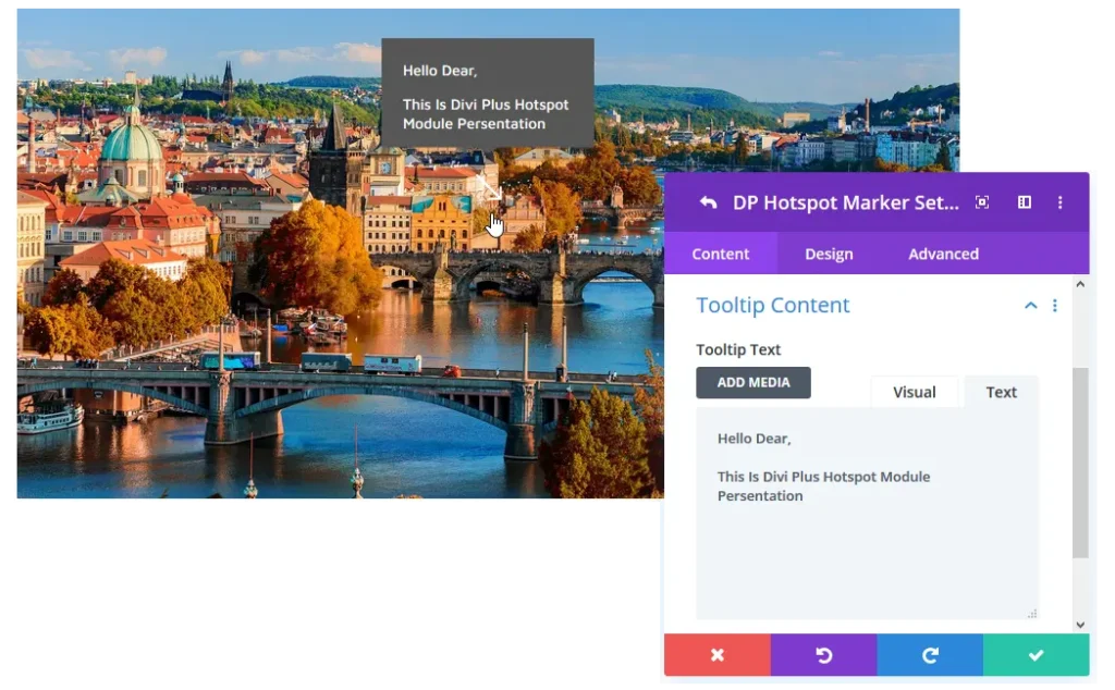 Divi Plus image hotspot tooltip content