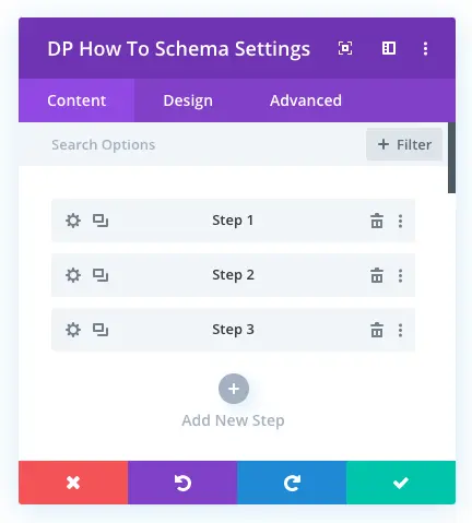 Divi schema steps to create Divi structured data pages