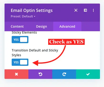 Divi sticky transition animation