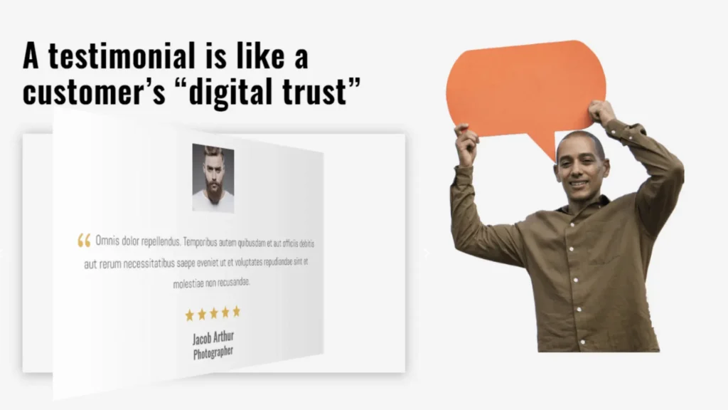 Divi testimonial slider example 10