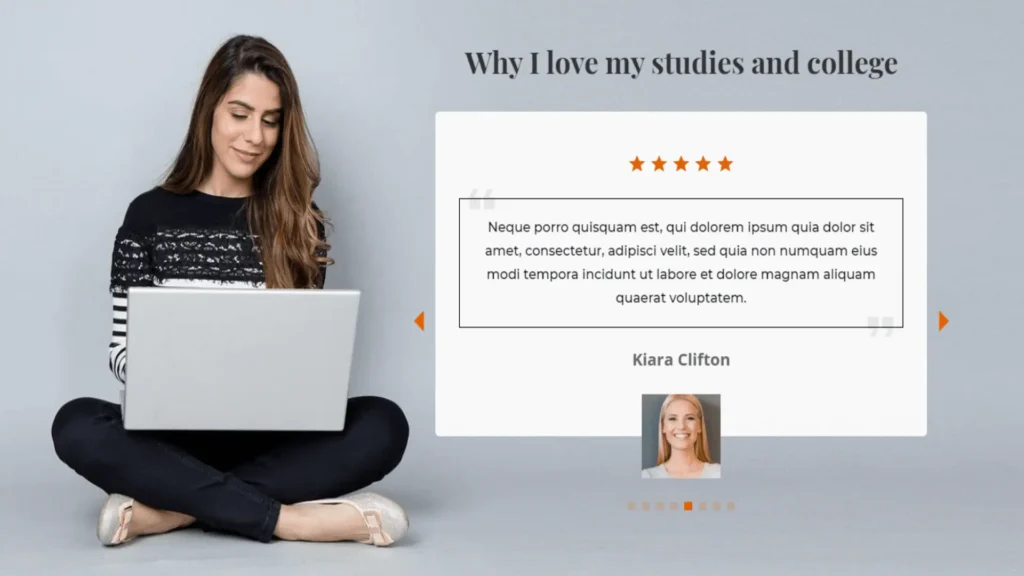 Divi testimonial slider example 17