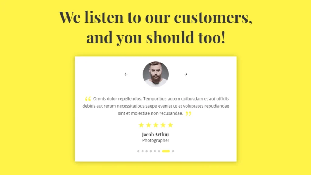 Divi testimonial slider example 18