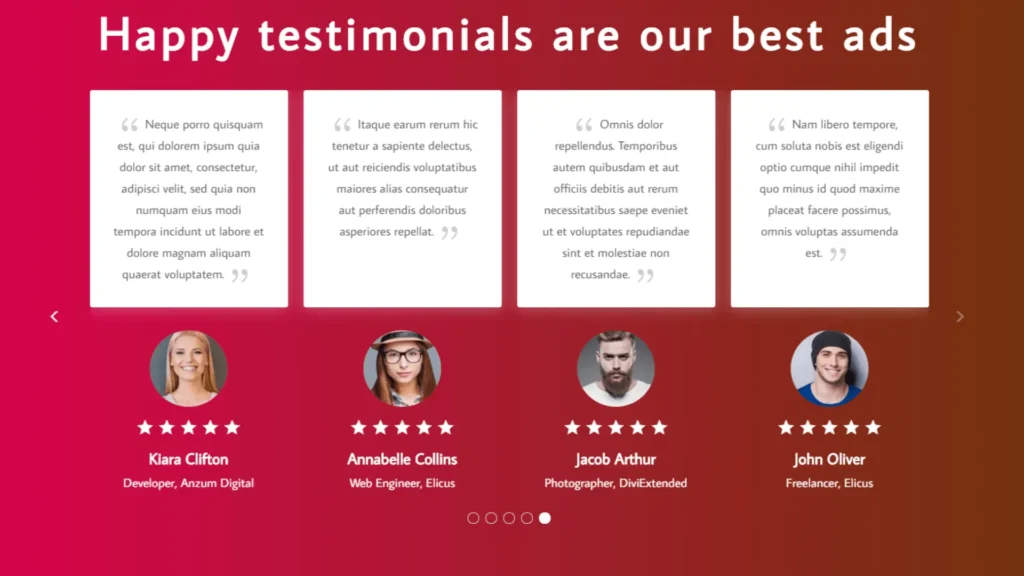 Divi testimonial slider example 19